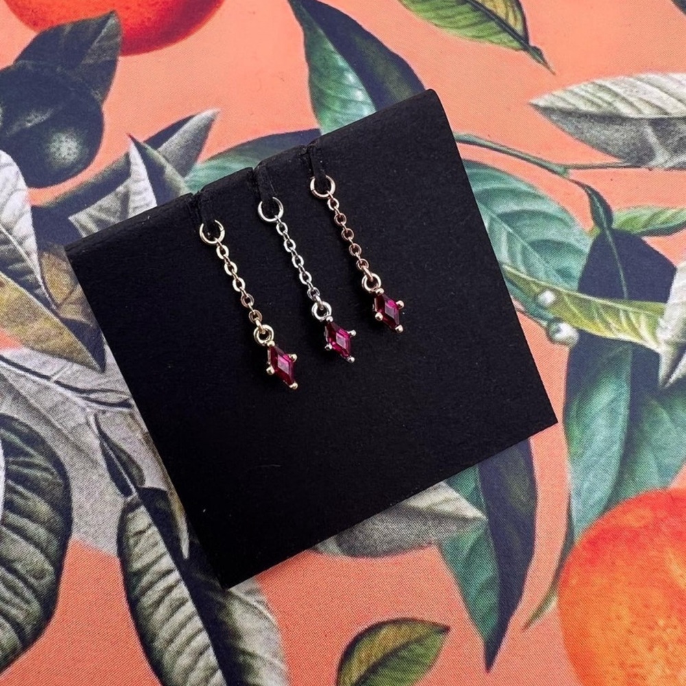 Hialeah Fine Jewelry - Genuine Ruby Earring Charm